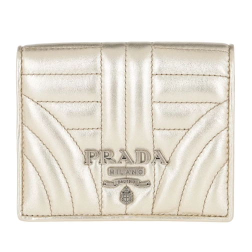 Prada Diagramme Wallet Quilted Leather Pirite Portemonnaie mit Überschlag