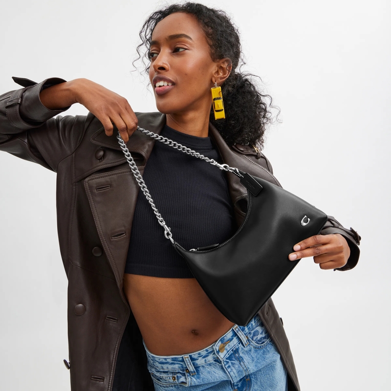 Coach Hobo Bag Glovetanned Leather Juliet Shoulder Bag 25 Black(Image 3)