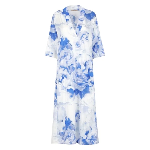 Ermanno Gallamini All-Over Print Blue Dress Blue Robes midi