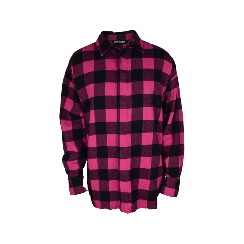 Palm Angels Overhemd Pink And Black Checkered Palm Angels Shirt Black