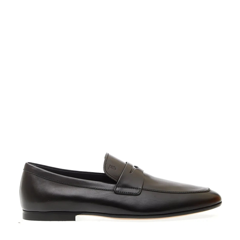 Tod's Loafer Mocassino Fondo Cuoio In Pelle Nero Black
