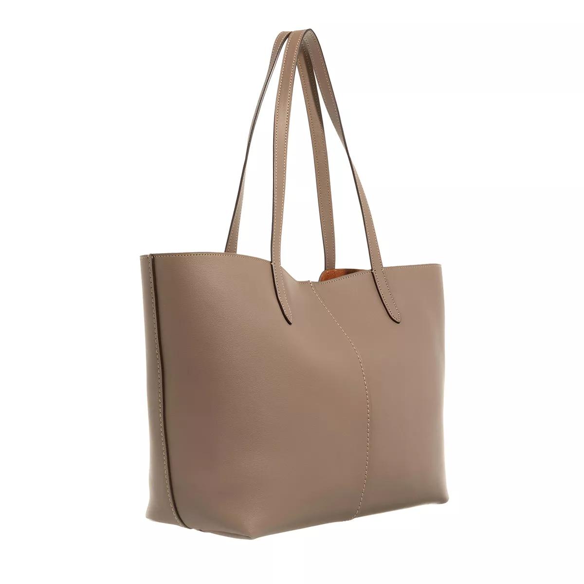 Coach North Leren Tote Tas Beige Dames