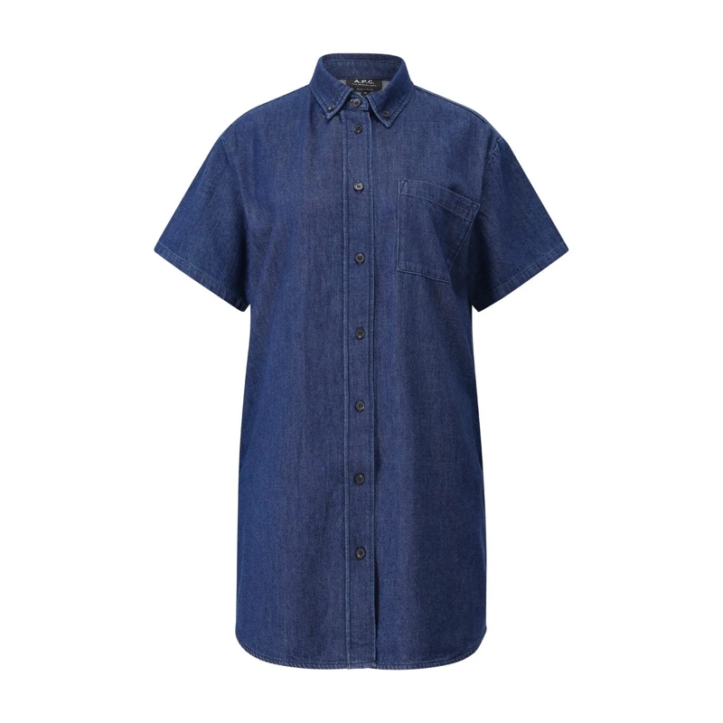 A.P.C. Mini-jurk Blusenkleid Ary aus Denim Dunkelblau