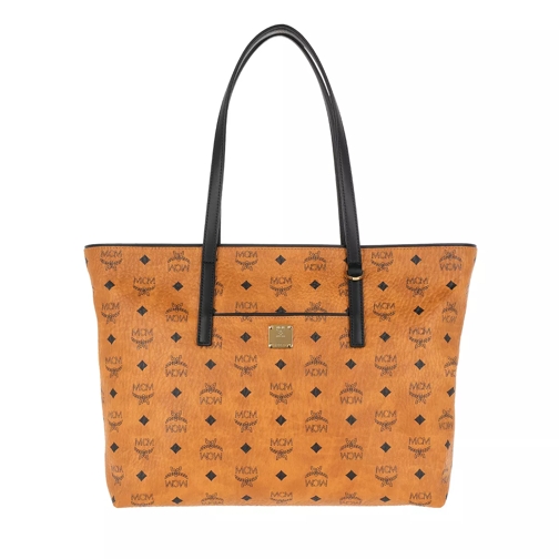 MCM New Anya Shopper Medium Cognac Shopping Bag