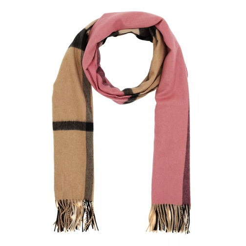 Burberry Colour Block Check Cashmere Scarf Rose Pink Kashmirsjal