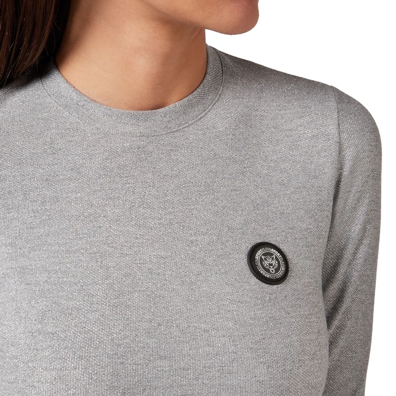 Plein Sport Top T-Shirt Glitter silber(Image 5)