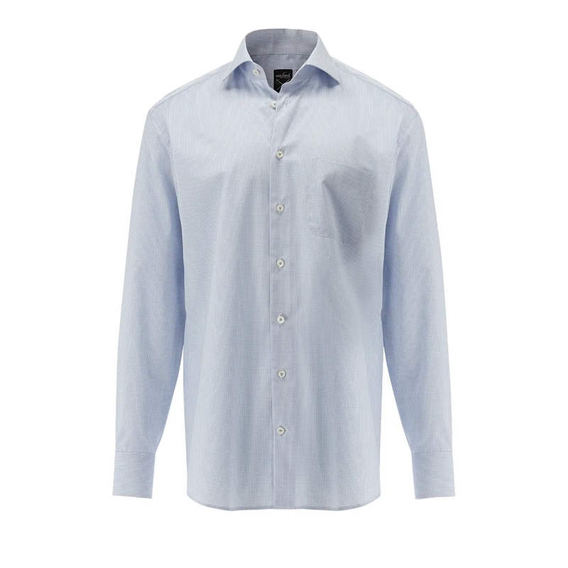 VAN LAACK Hemd Hemd Comfort Fit Karo blau