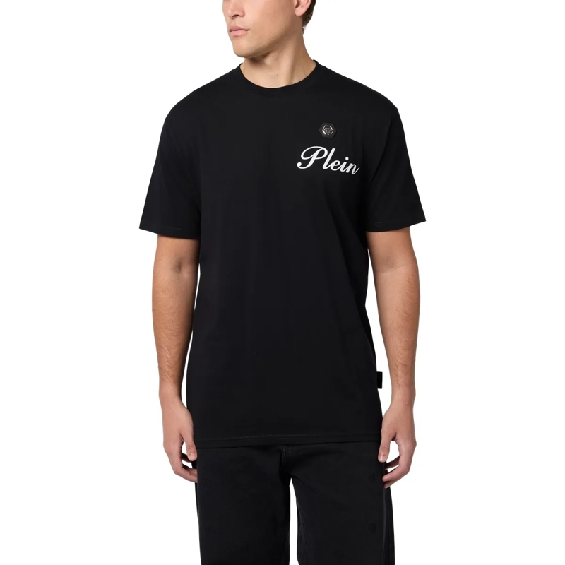 Philipp Plein T-Shirt Round Neck T-Shirt Embossed Signature schwarz(Image 3)