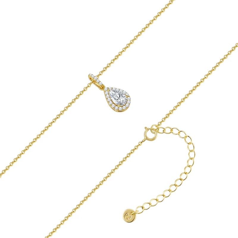 Glanzstücke München Mittellange Halskette Kette mit Anhänger Sterling Silber gelbgold Zirkon gold(Image 5)