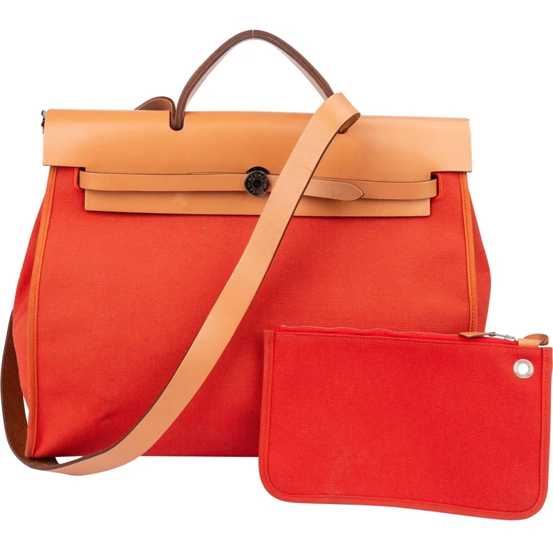 Hermès Fourre-tout Hermes Classic Cotton Herbag 39 Handbag rot