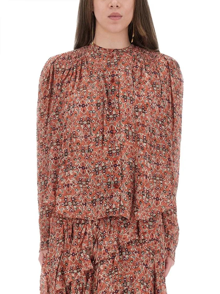 Thumbnail - Etoile Isabel Marant - "Noeline" Blouse - Größe 34 - rot