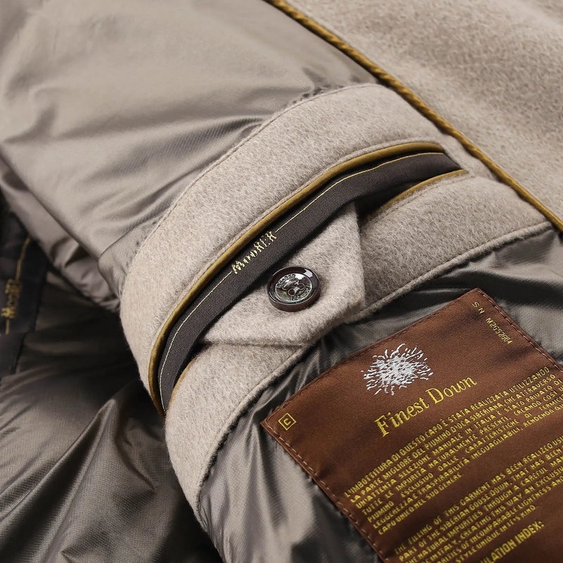 Moorer Gewatteerd jack Parka Saturno B5L aus Kaschmir beige(Image 7)