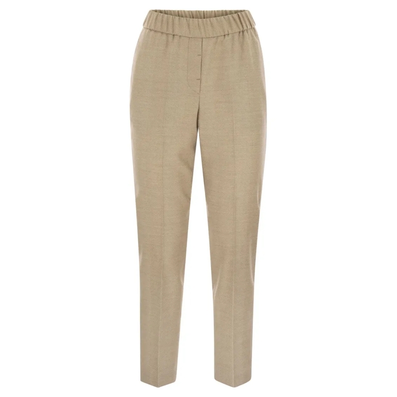 Peserico  Stretch Virgin Wool Trousers Neutrals