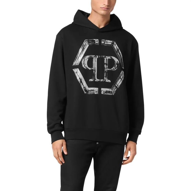 Philipp Plein Top Hoodie Hexagon Mit Schmucksteinen schwarz(Image 3)