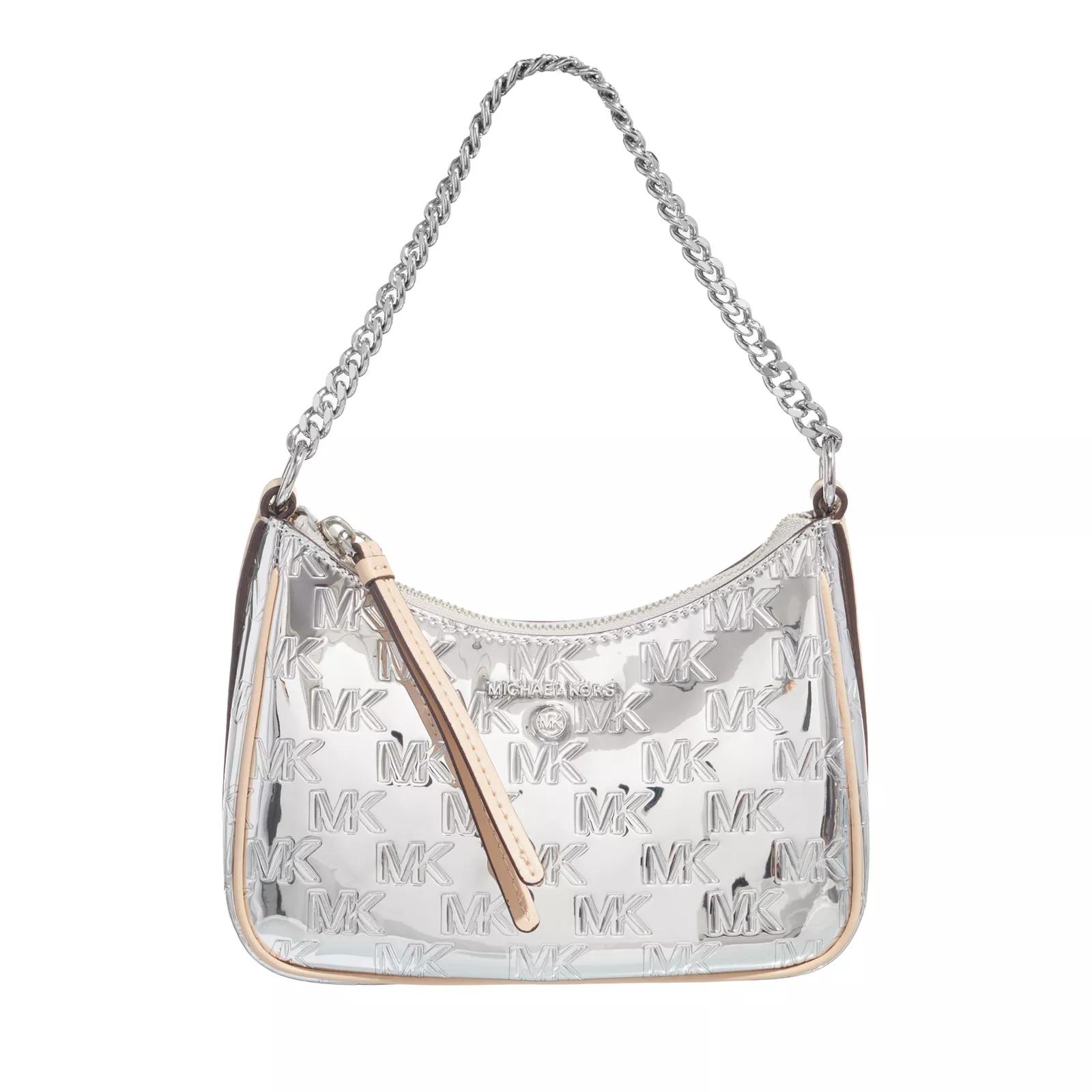 Michael Kors Jet Set Charm Small Chain Pouchette Silver Sac a bandouliere