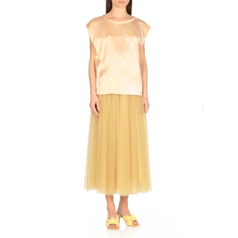 Fabiana Filippi T-Shirt Kurzarmbluse aus Seide Rosa (Image 3)