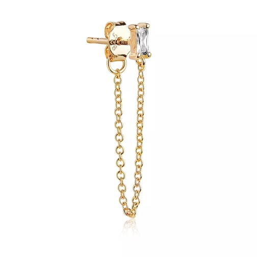 Sif Jakobs Jewellery Single Princess Baguette Piccolo Lungo Earring Gold Drop Earring
