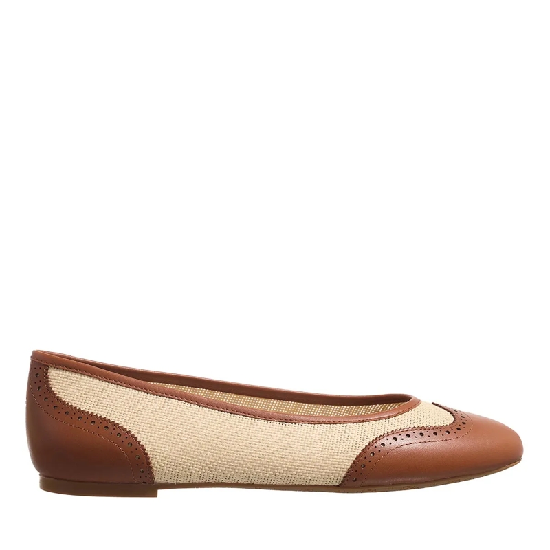 Lauren Ralph Lauren Ballerinas Jayna Wingtp Flats Ballet Light Natural/Lauren Tan