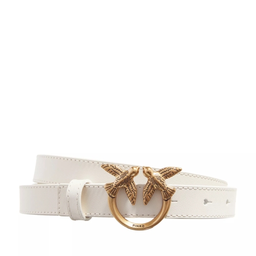 Pinko Ledergürtel Love Berry H2 Belt Bianco Antique Gold