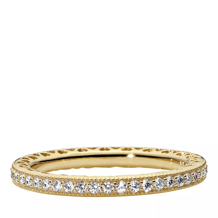 Pandora Funkeln und Herzen Ring 14k Gold plated unique metal blend