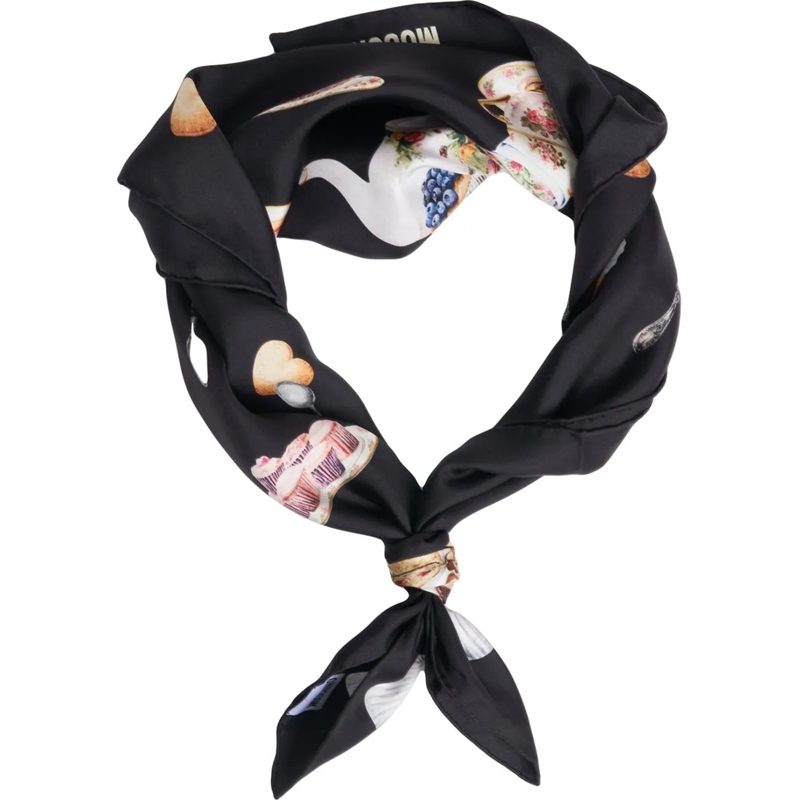 Moschino Écharpe en laine Foulard made of silk schwarz