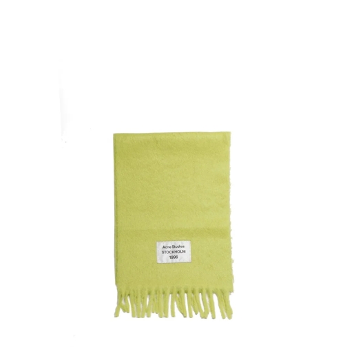 Acne Studios Lichtgewicht Sjaal Wool Blend Scarf With Fringes Yellow