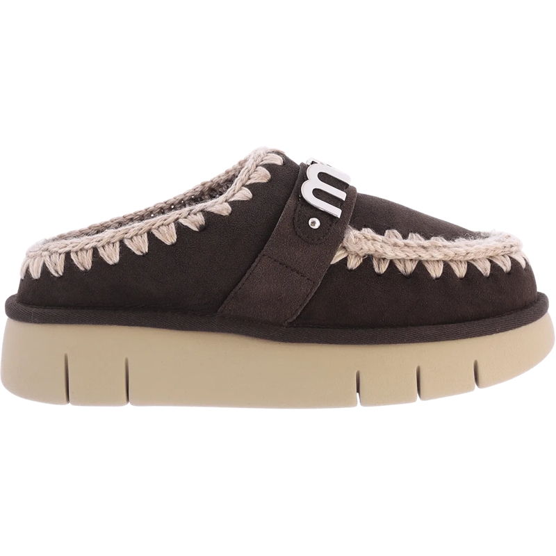 Mou Claquettes MOU BOUNCE METAL LOGO MOCHA CLOG braun