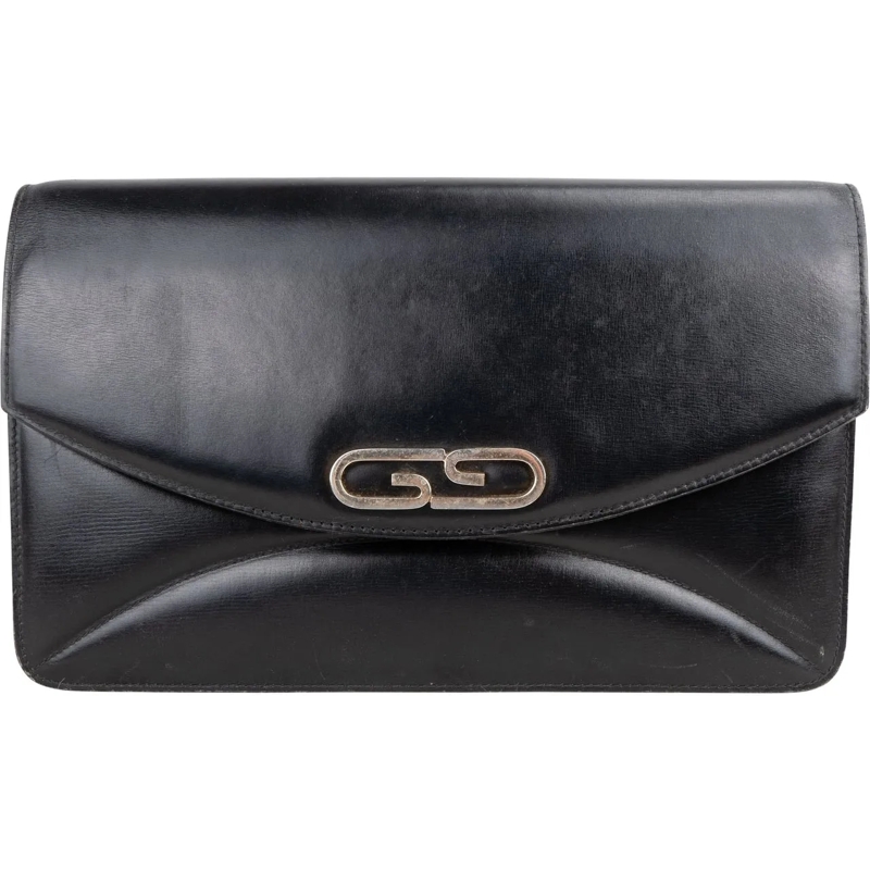 Gucci Tote Gucci Black Leather GG Clutch Bag schwarz