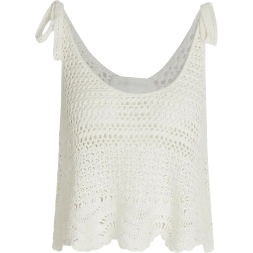 Zimmermann T-Shirts Lightburst Crochet Top weiß