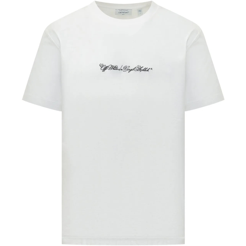 Off-White T-shirt T-shirt Script Arrow con Stampa Frontale weiß