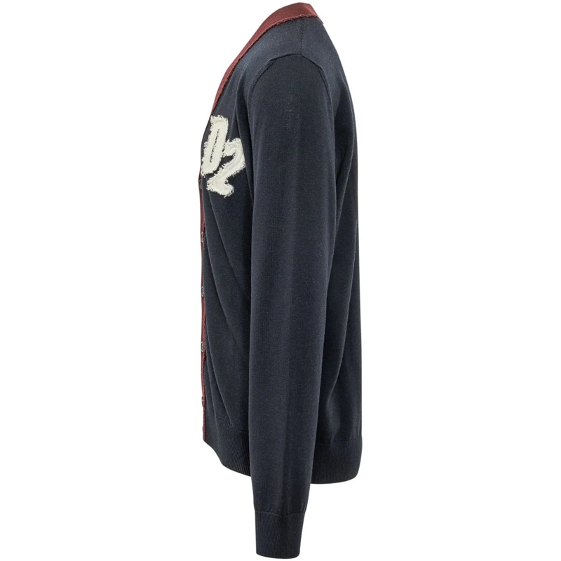 Dsquared2 Pull Cardigan con Bordo a Contrasto schwarz(Image 3)