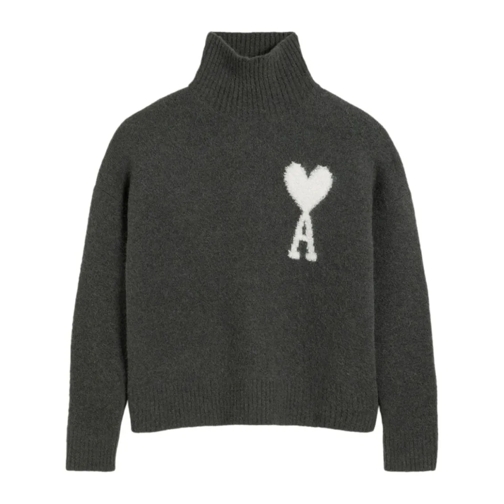 AMI Paris Rollkragenpullover Funnel Neck Sweater Grey