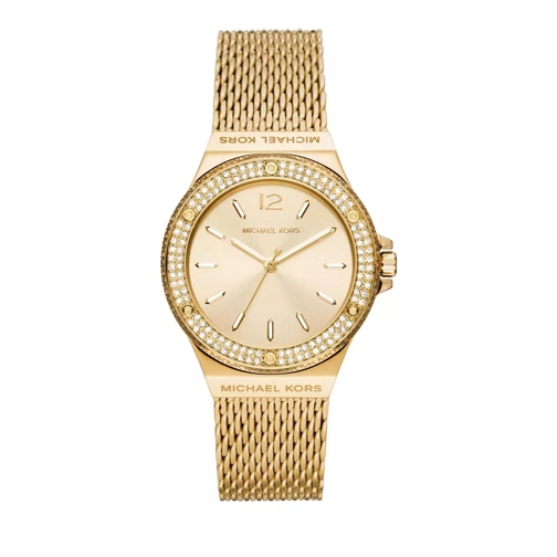 Michael Kors Lennox Three-Hand Stainless Steel Mesh Watch Gold Quartz Horloge