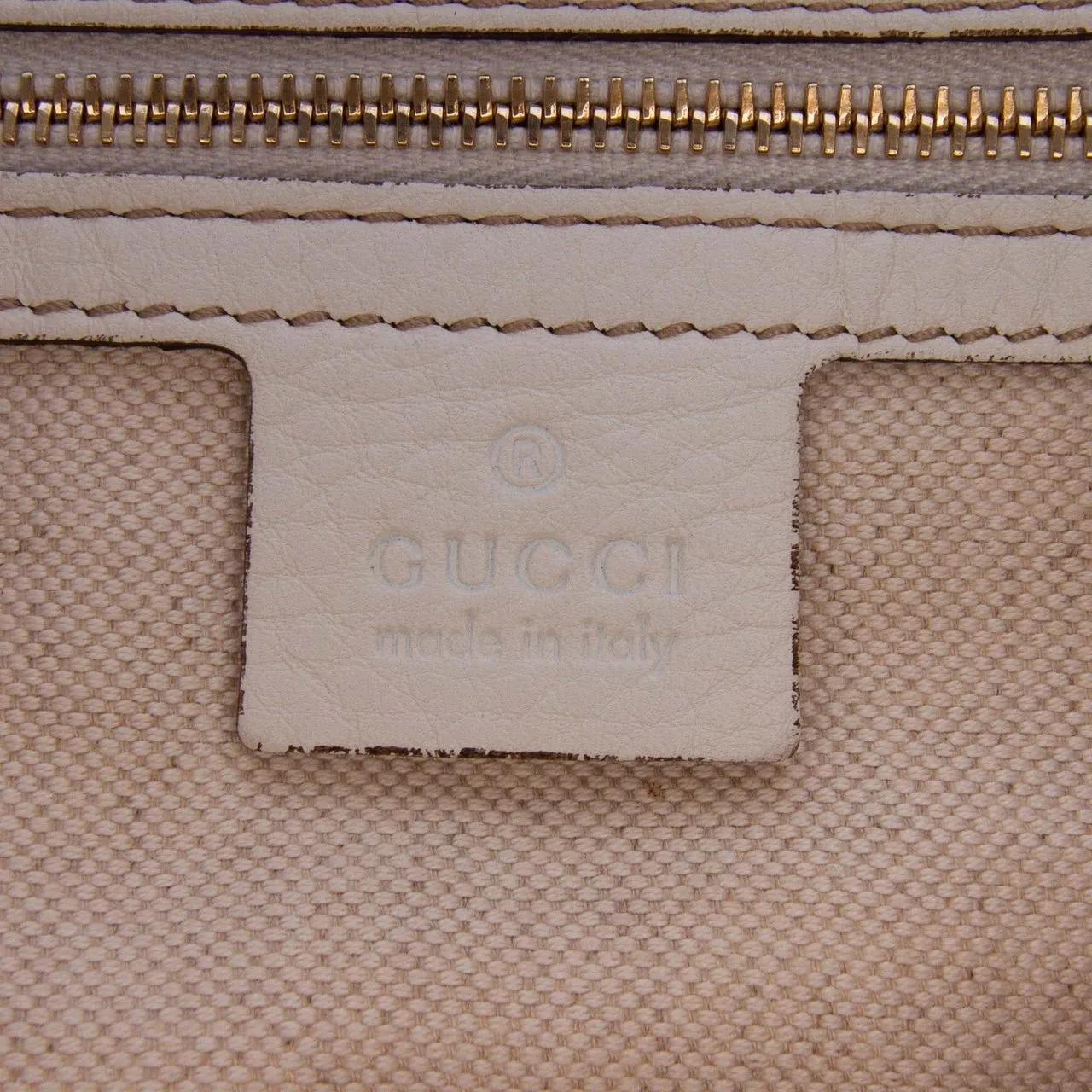 Thumbnail - Gucci Hobo Bags - Medium Pebbled Calfskin Web Heritage Shoulder Bag - Gr. unisize - in Weiß - für Damen