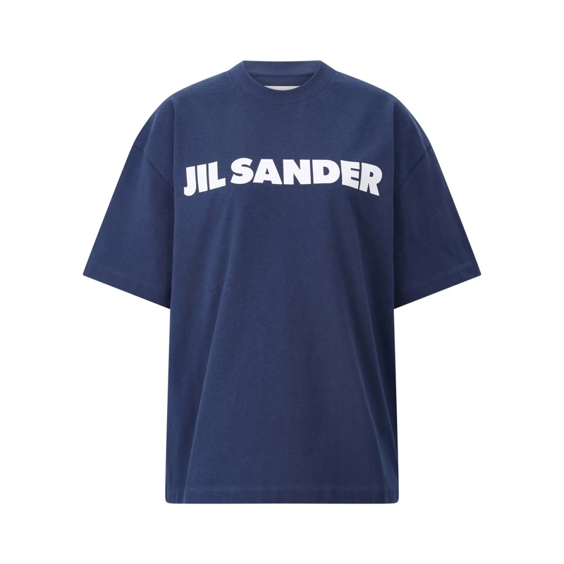 Jil Sander T-Shirt T-Shirt mit Logo Dunkelblau