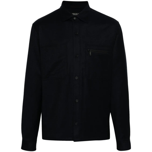 Zegna Wool Shirt Black Hemden