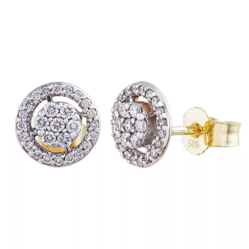 BELORO Earring Circle Diamonds Gold Orecchini a bottone