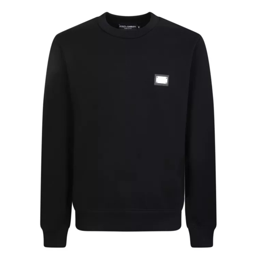 Dolce&Gabbana Logo Plaque Black Sweatshirt Black 