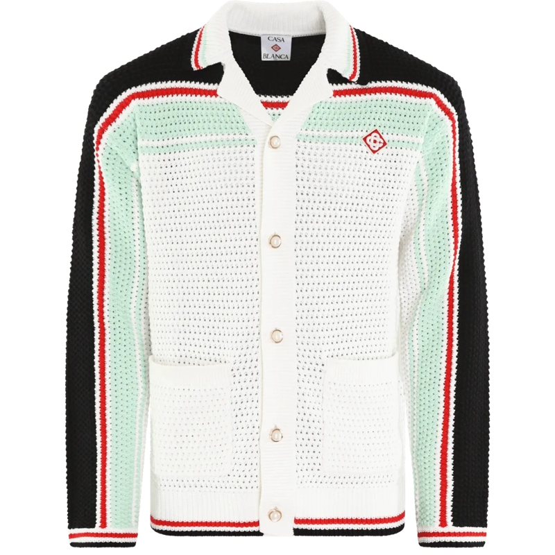 Casablanca Casual top Heren Crochet Shirt weiß