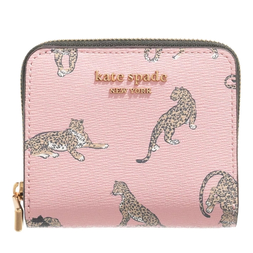 Kate Spade New York Morgan Leopard Printed Small Compact Wallet Dancer Pink Bi Fold Wallet 3707