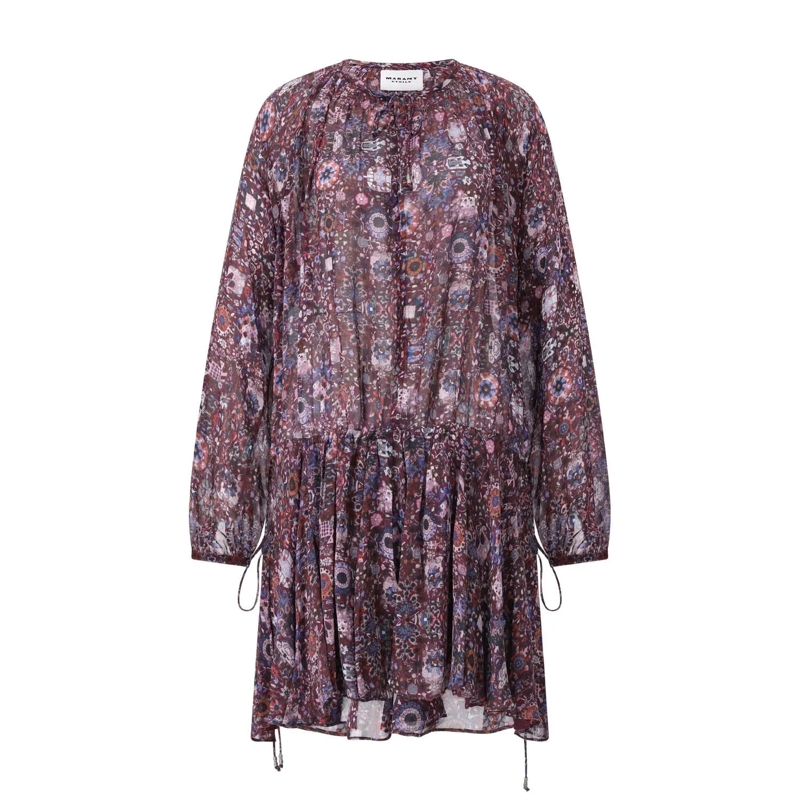 Isabel Marant Mini-robe Minikleid Bess mit Blumenprint Lila