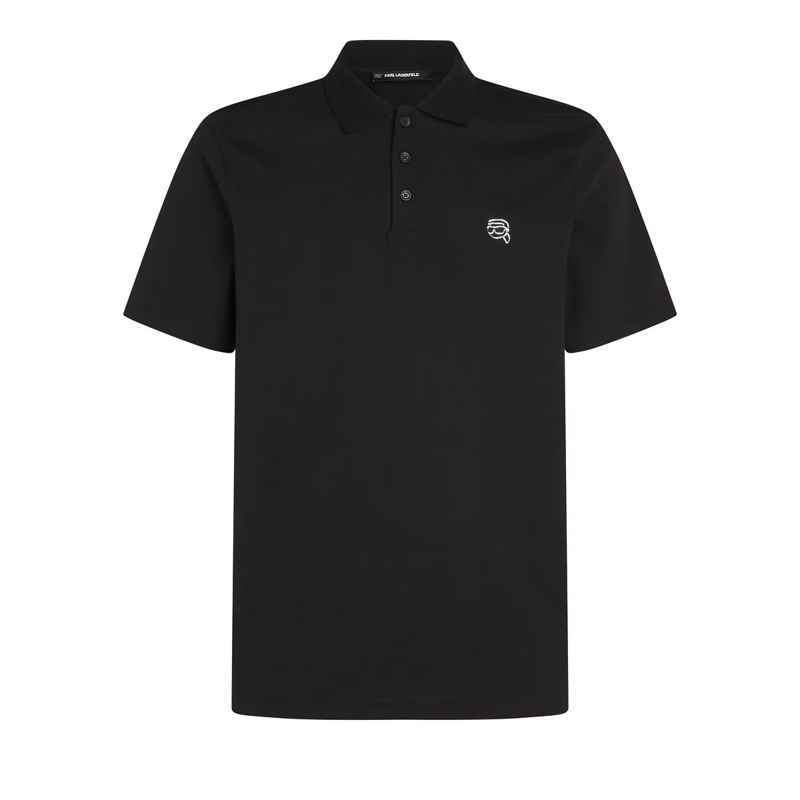 Karl Lagerfeld T-Shirt Ikon Jersey-Polo Shirt schwarz