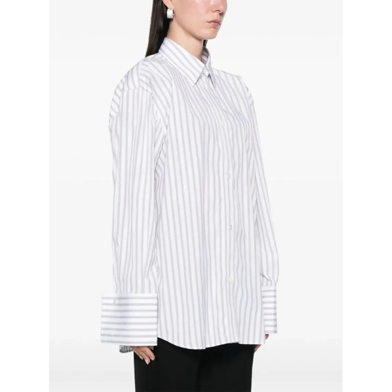 Róhe Hemd White/Black Striped Shirt White (Image 3)