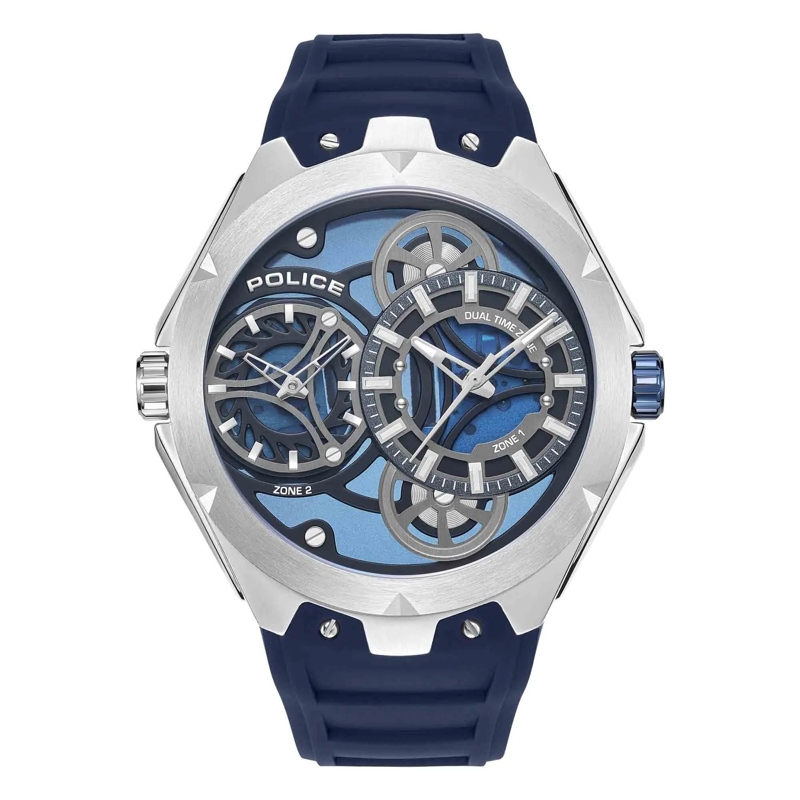 Police Automatikuhr Quarzuhr Scepter blau