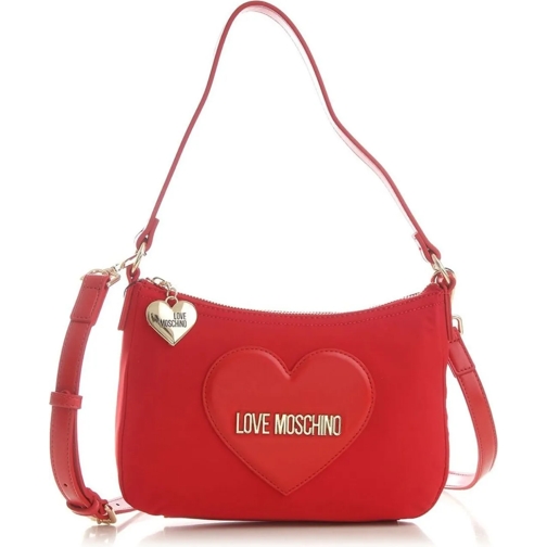 Moschino Fourre-tout Heart Logo Hobo Shoulder Bag rot