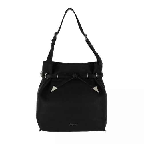 Karl Lagerfeld K/Rocky Bow Drawstring Black Bucket Bag