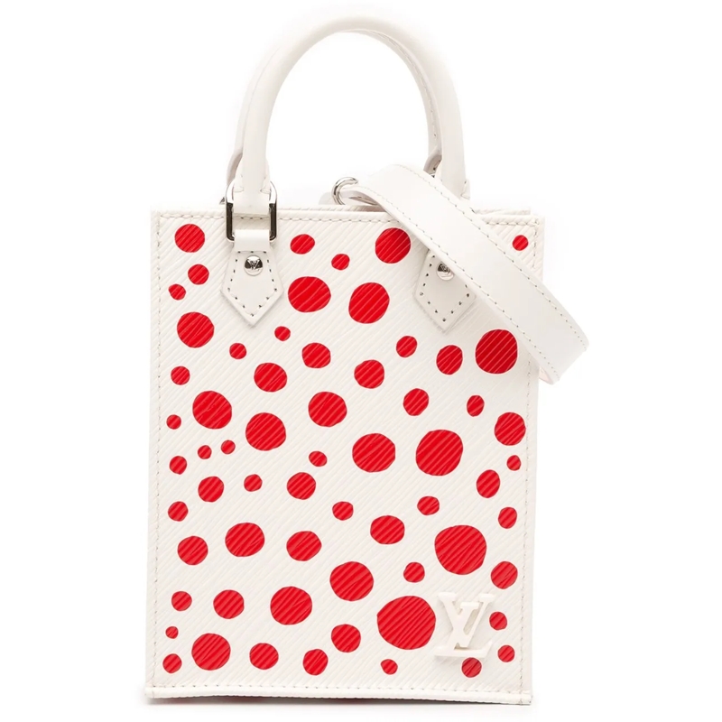 Louis Vuitton Schultertasche Yayoi Kusama Epi Infinity Dots Petit Sac Plat weiß
