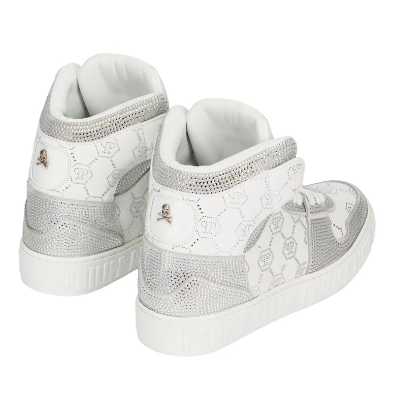 Philipp Plein Low-Top-Sneaker Hochwertige Turnschuhe Monogram Verziert weiss(Image 4)