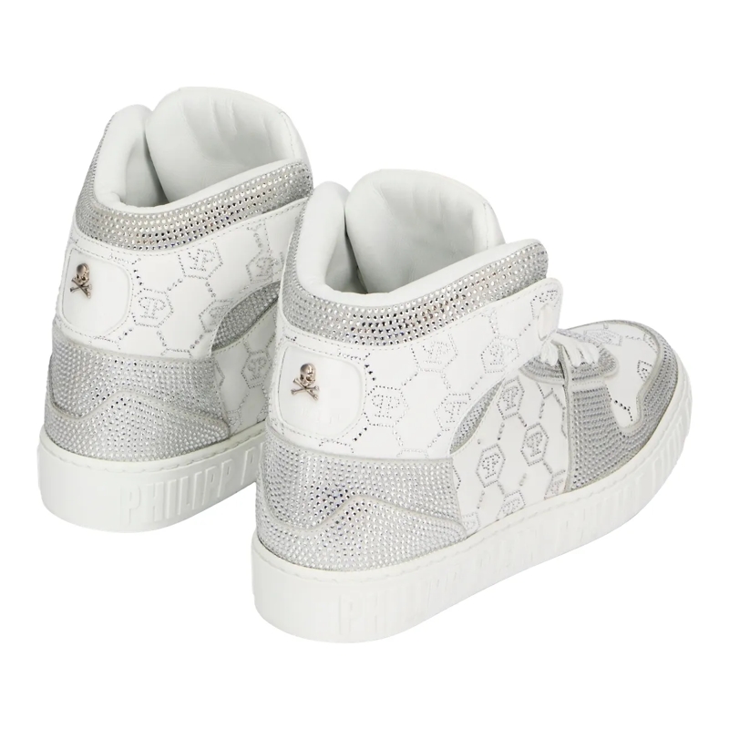 Philipp Plein Low-Top-Sneaker Hi-Top Sneakers Monogram Embellished weiss(Image 4)