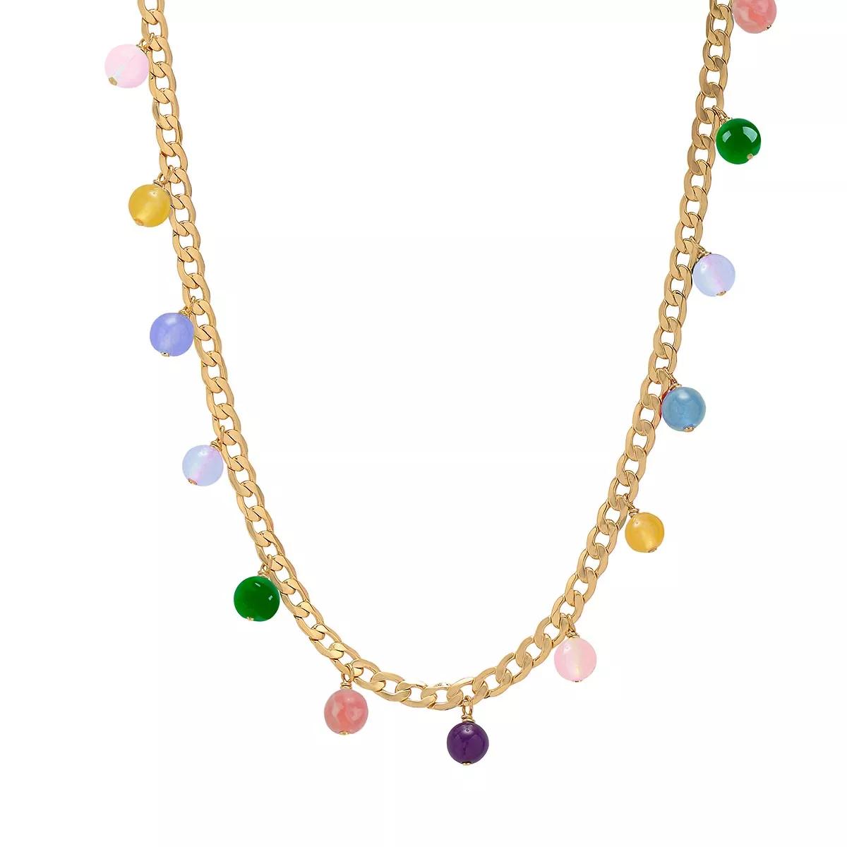 Rachel Jackson London Halskette - Rainbow Drop Bon Bon Necklace - Gr. unisize - in Mehrfarbig - für Damen